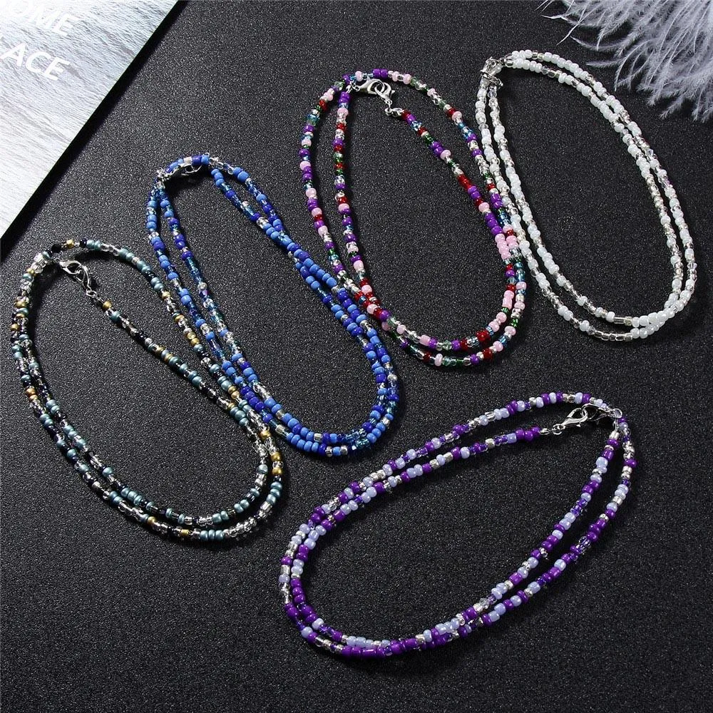 Multi-Color Face Mask Holder Beads Chain