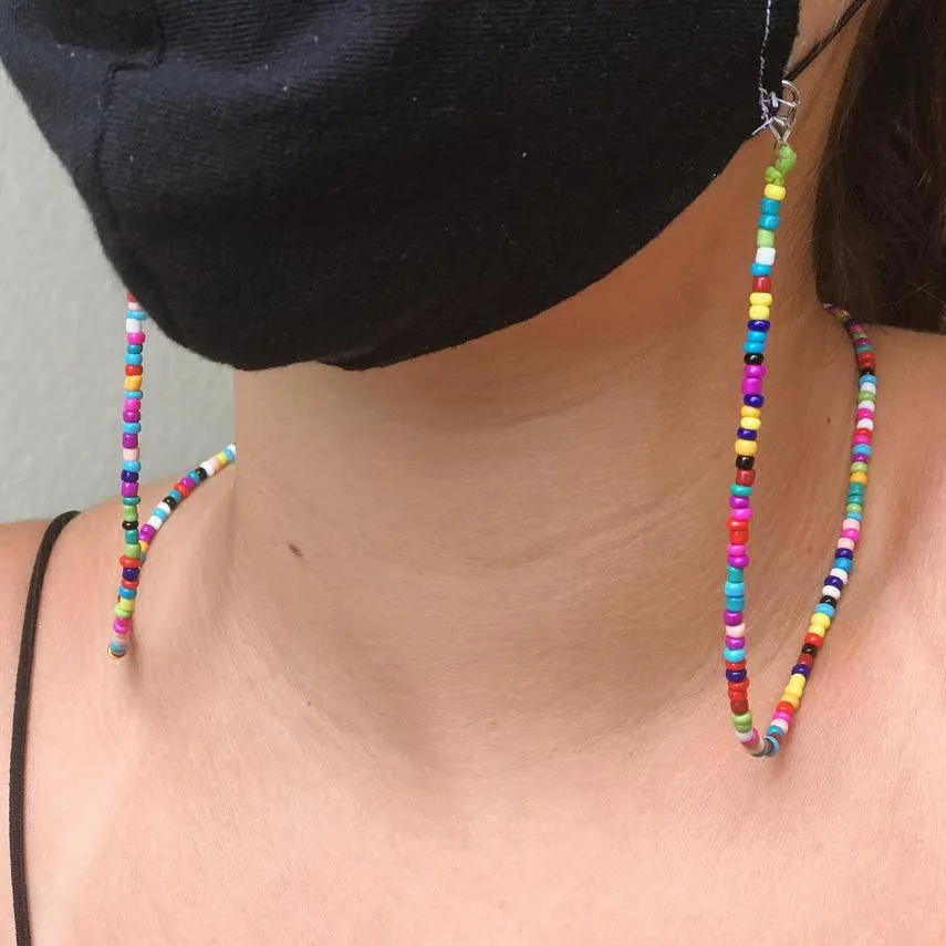 Multi-Color Face Mask Holder Beads Chain