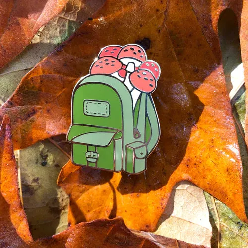 Mushroom Forager Backpack · Enamel Pin