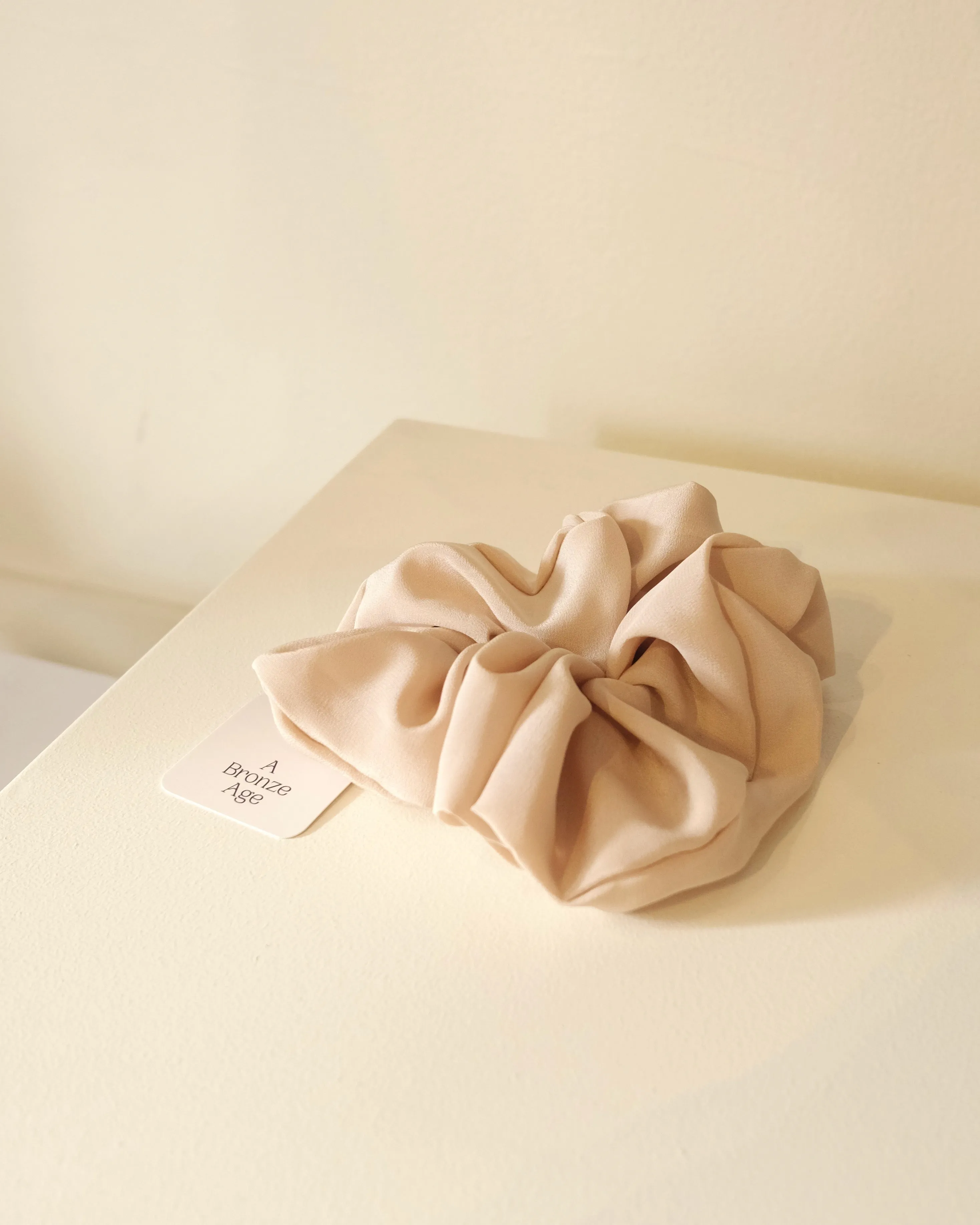 Oversize Silk Scrunchie, Sand