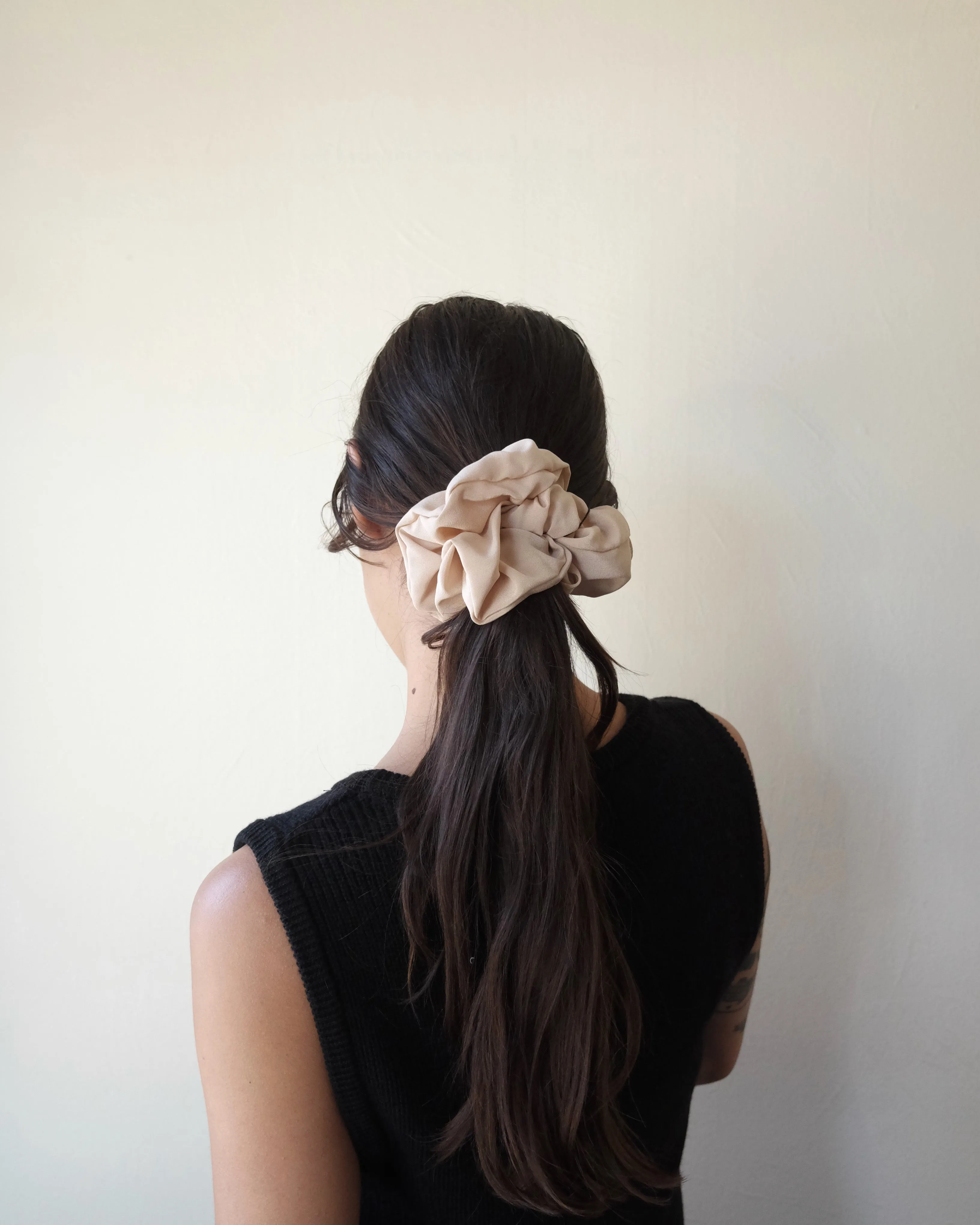 Oversize Silk Scrunchie, Sand