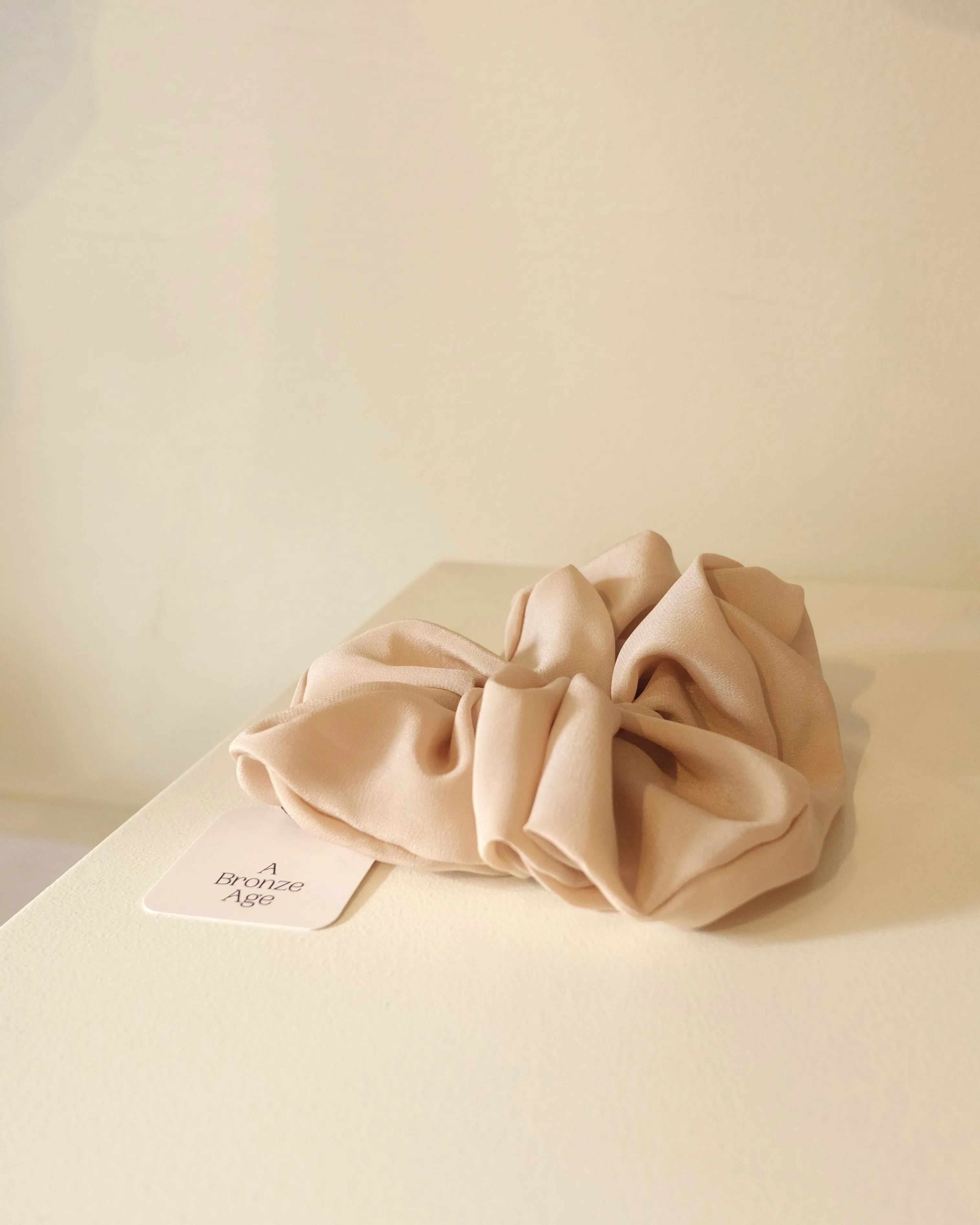 Oversize Silk Scrunchie, Sand