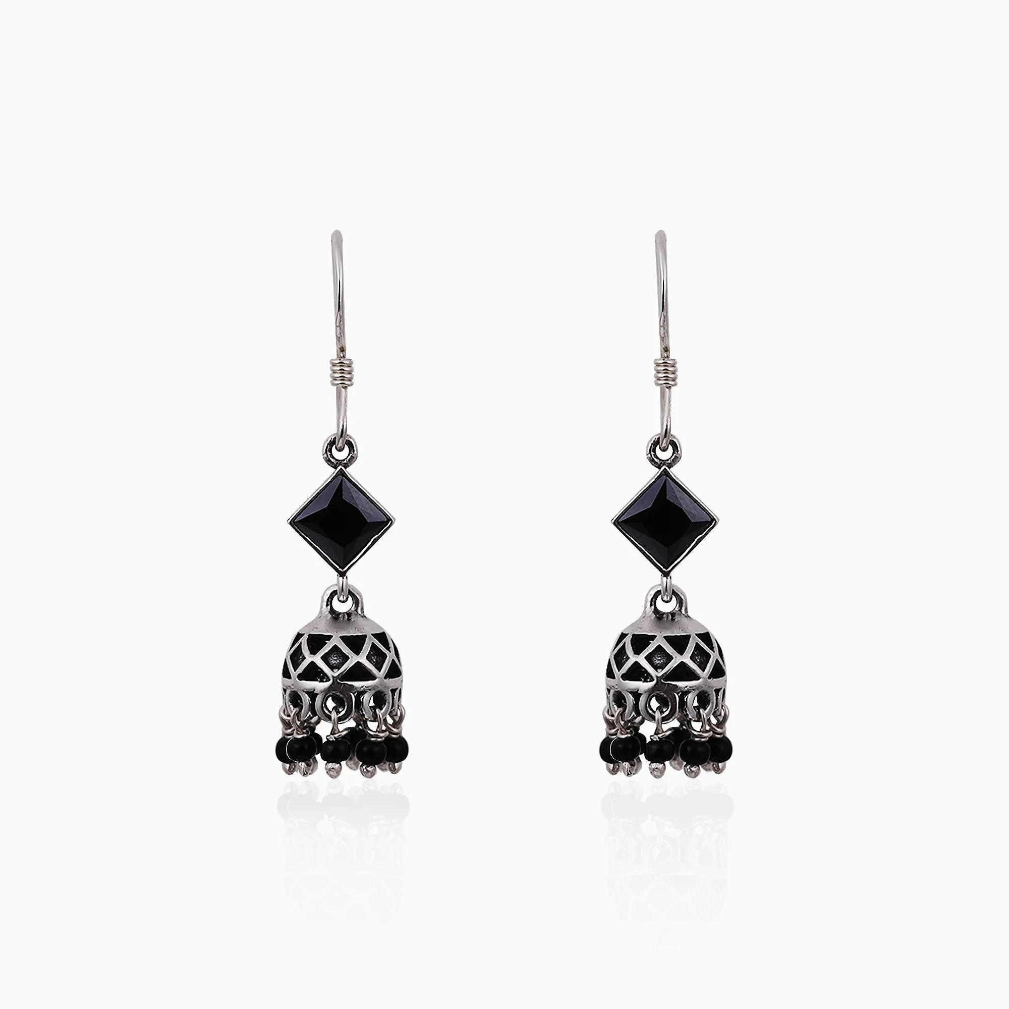 Oxidised Silver Black Jhumki