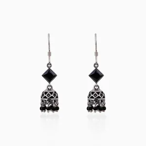 Oxidised Silver Black Jhumki