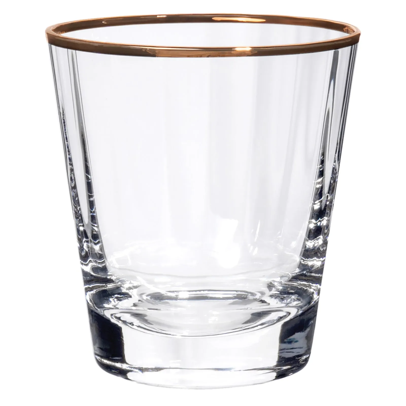 Premium Mouth-Blown Drinking Glasses with Gold Accent, Set of 4