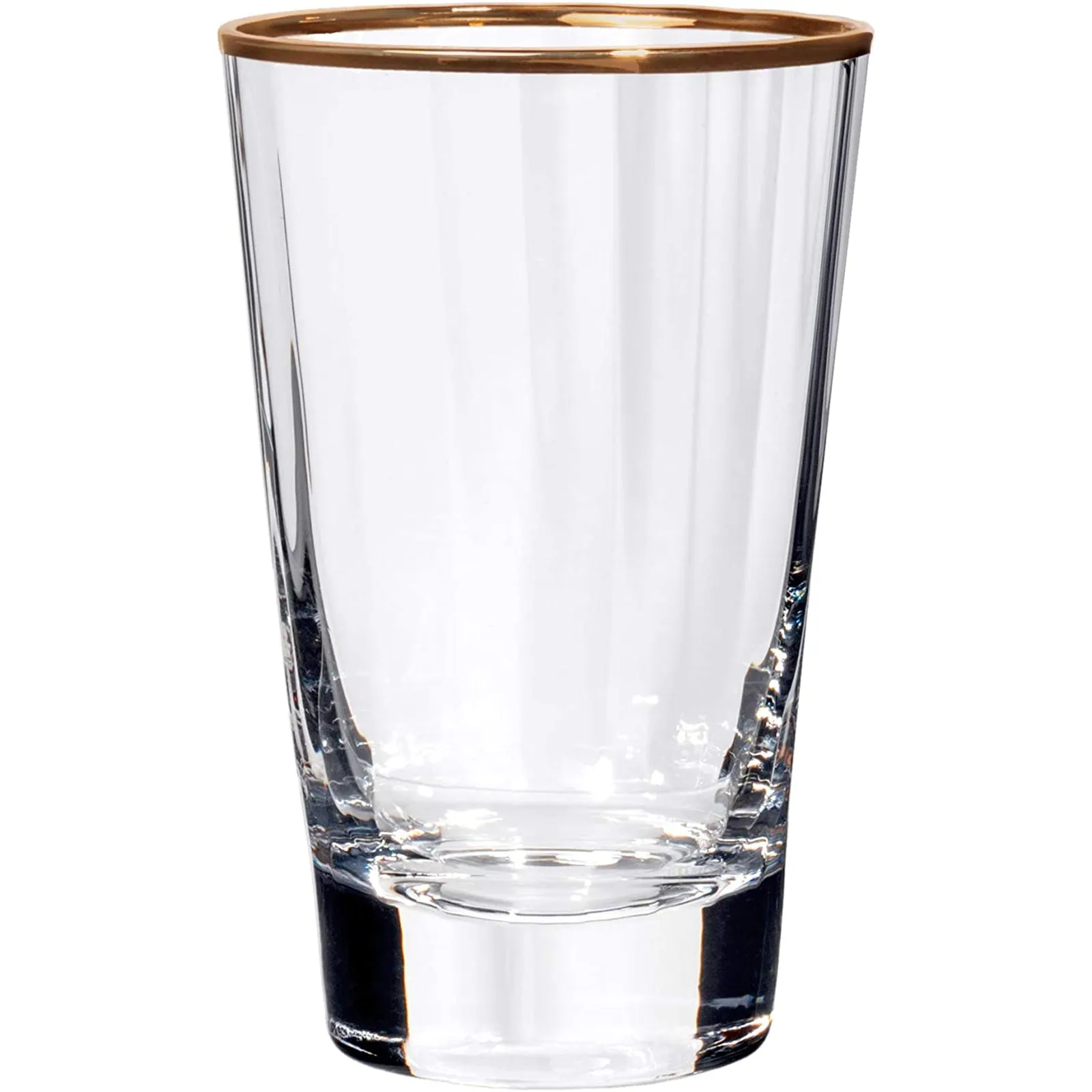 Premium Mouth-Blown Drinking Glasses with Gold Accent, Set of 4