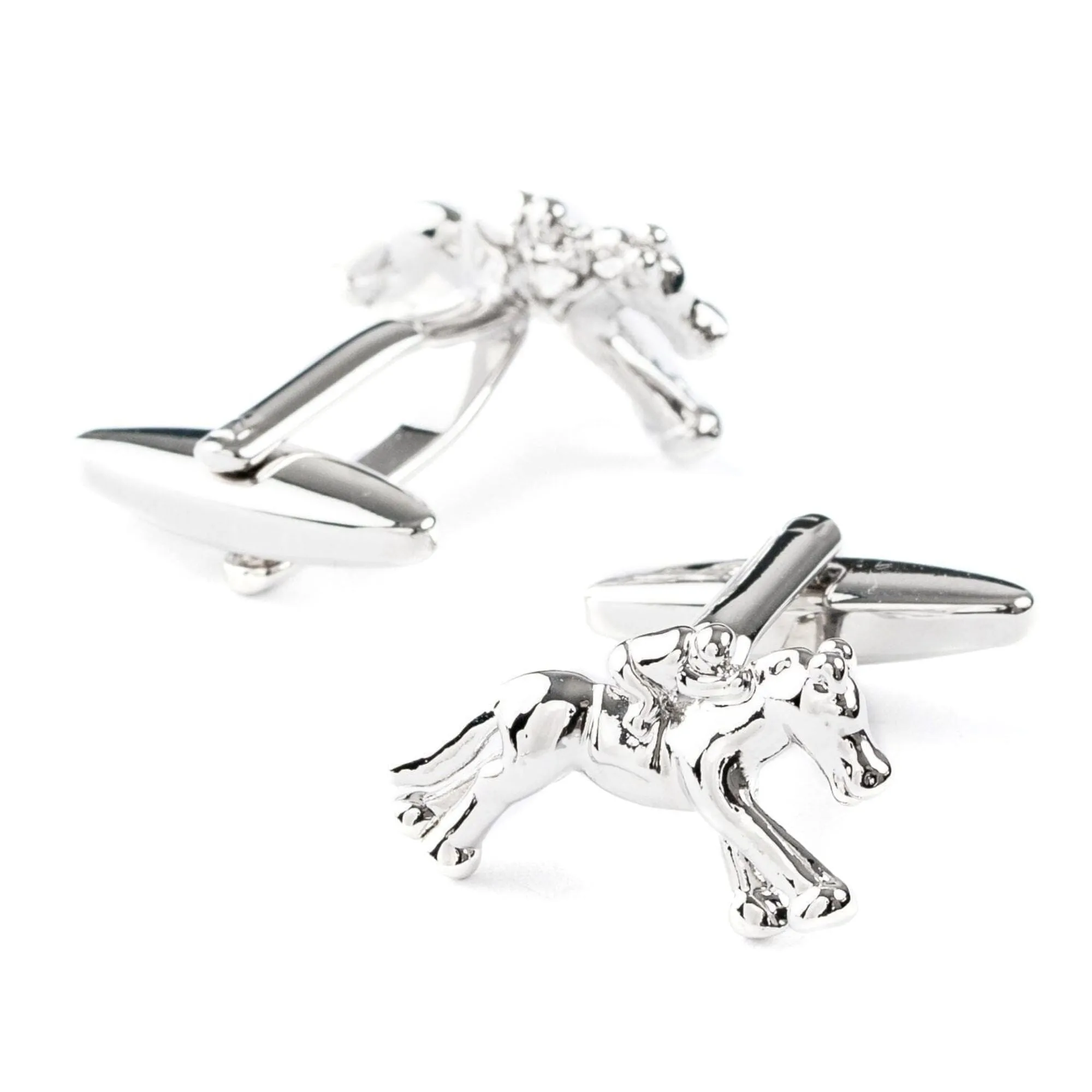 "Melbourne Cup" Horse Racing Silver Cufflinks