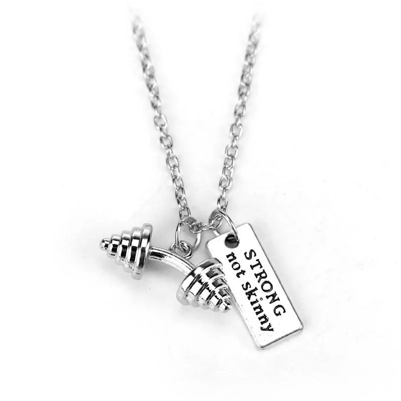 "Strong Not Skinny"  Quotes Pendant Necklace for all