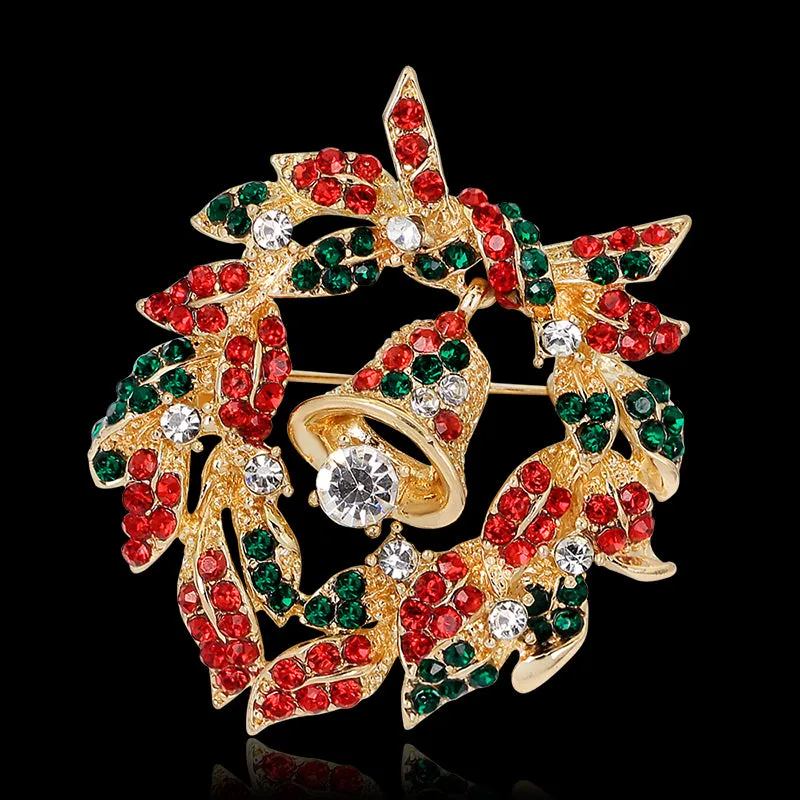 Rhinestone Tower Enamel Brooches