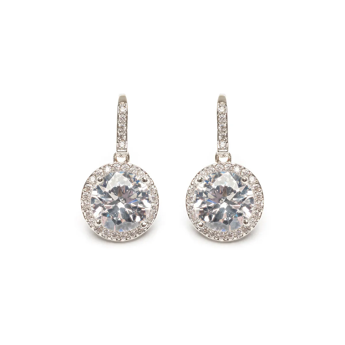 Round Crystal French Hook Earrings