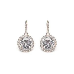 Round Crystal French Hook Earrings