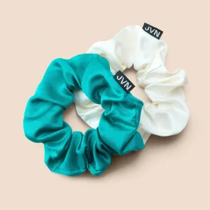 Scrunchie Duo - Cream   Green