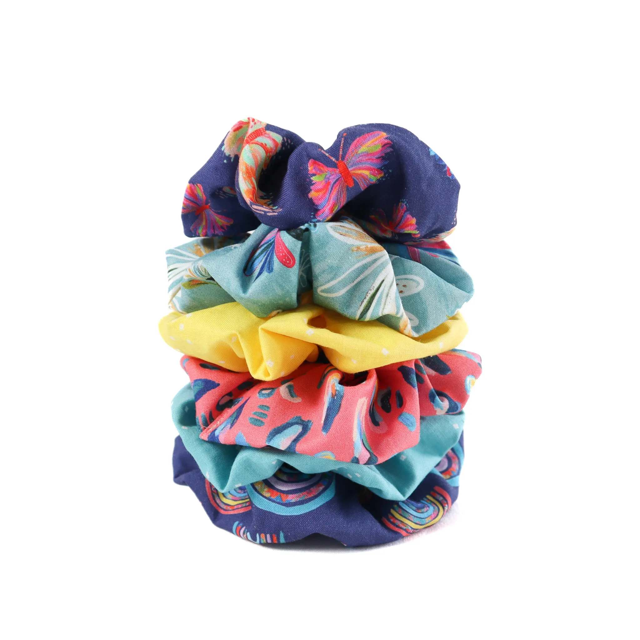 Scrunchie Sewing Kit - Navy, Aqua & Pink