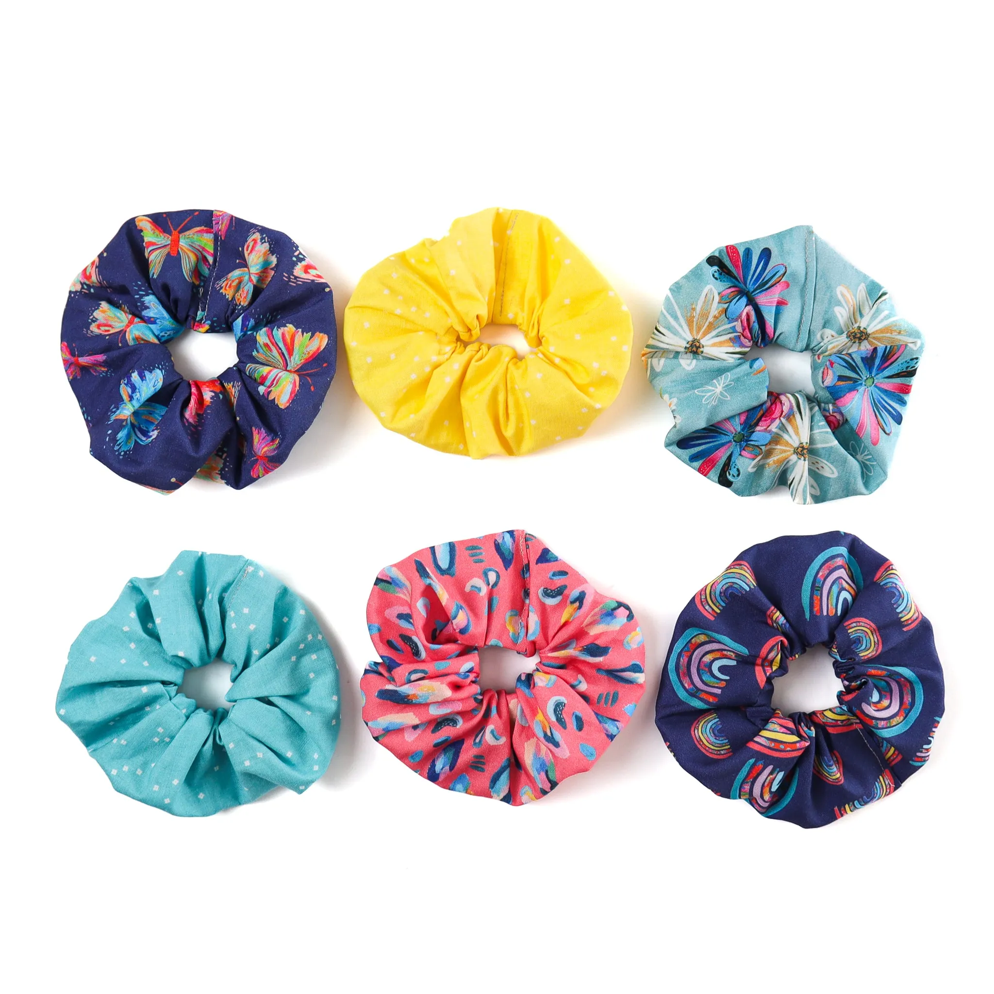 Scrunchie Sewing Kit - Navy, Aqua & Pink