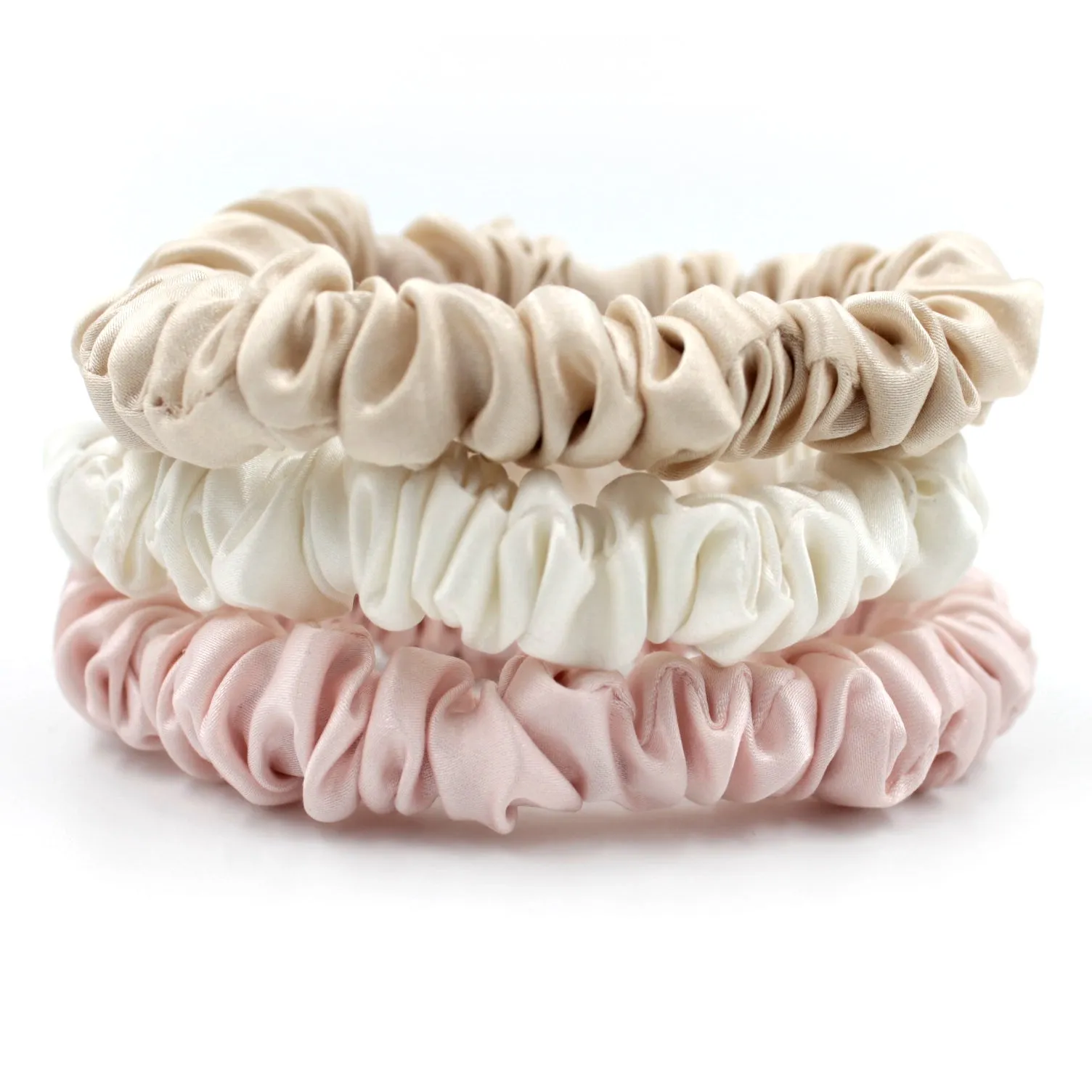 Silk Scrunchies - Ivory, Pink, Sand