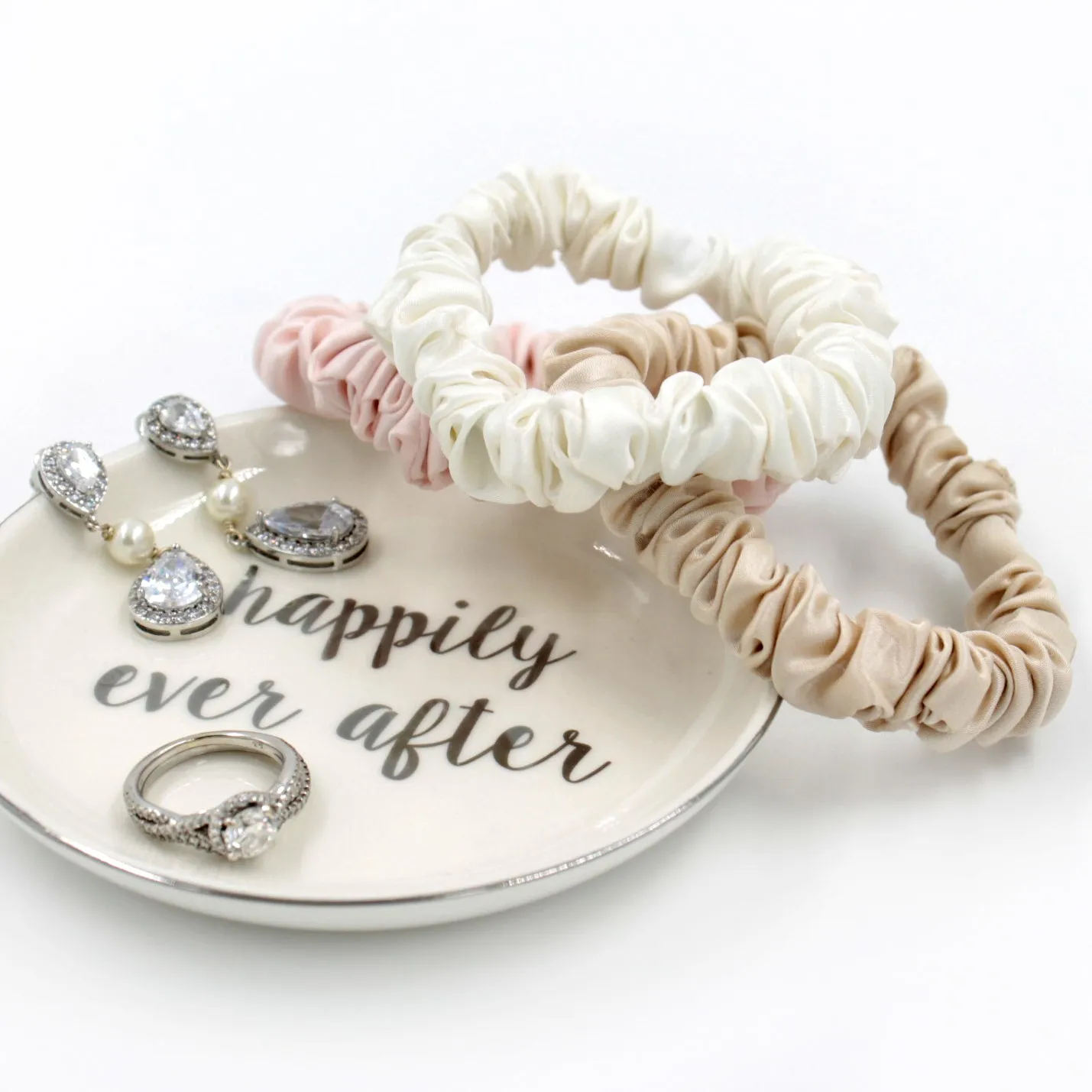 Silk Scrunchies - Ivory, Pink, Sand