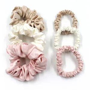 Silk Scrunchies - Ivory, Pink, Sand