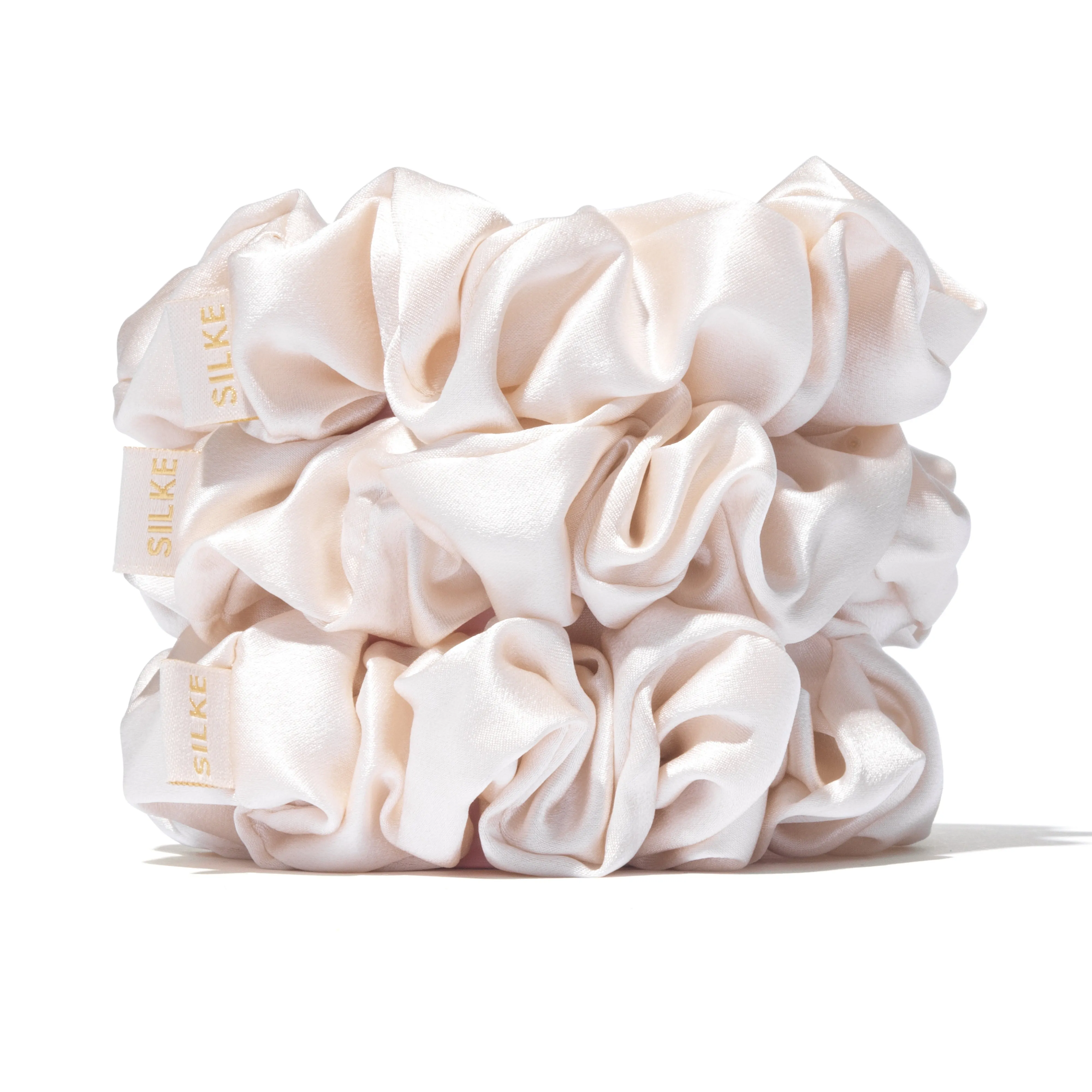 SILKE LARGE SCRUNCHIES - CHAMPAGNE - Bundle..