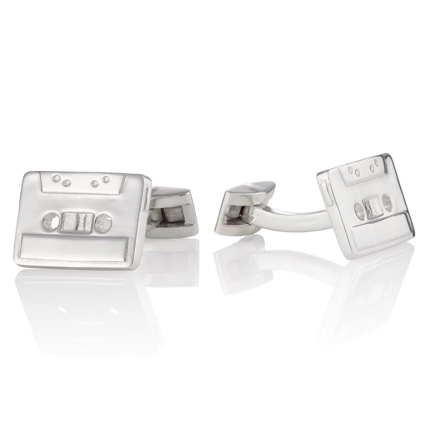 Silver Cassette Tape Cufflinks