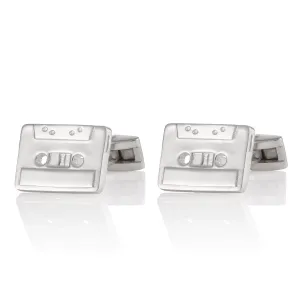 Silver Cassette Tape Cufflinks