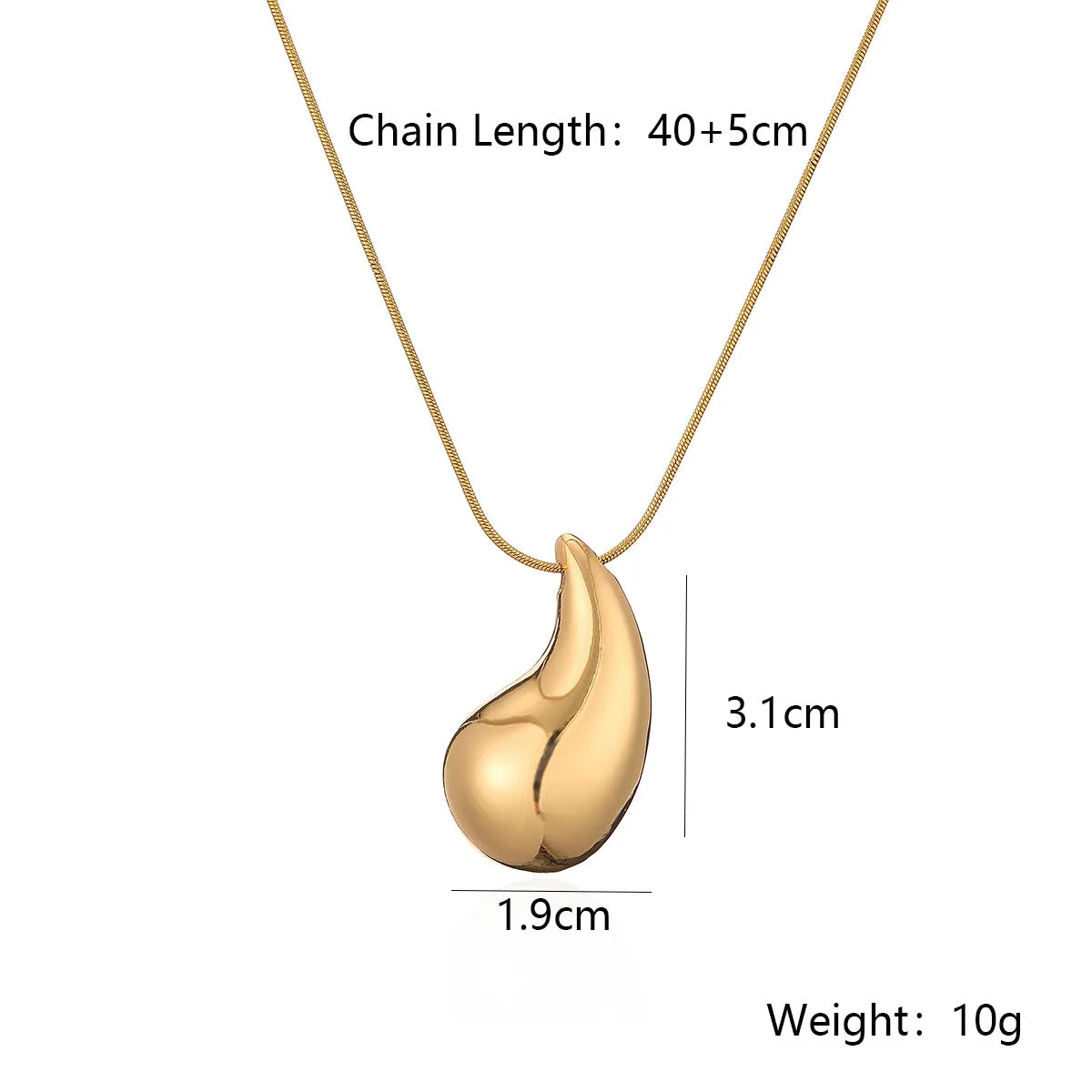 SISSLIA 2024 Trend High Quality Water drop Shape Pendants Necklaces 18k Gold Necklaces For Women