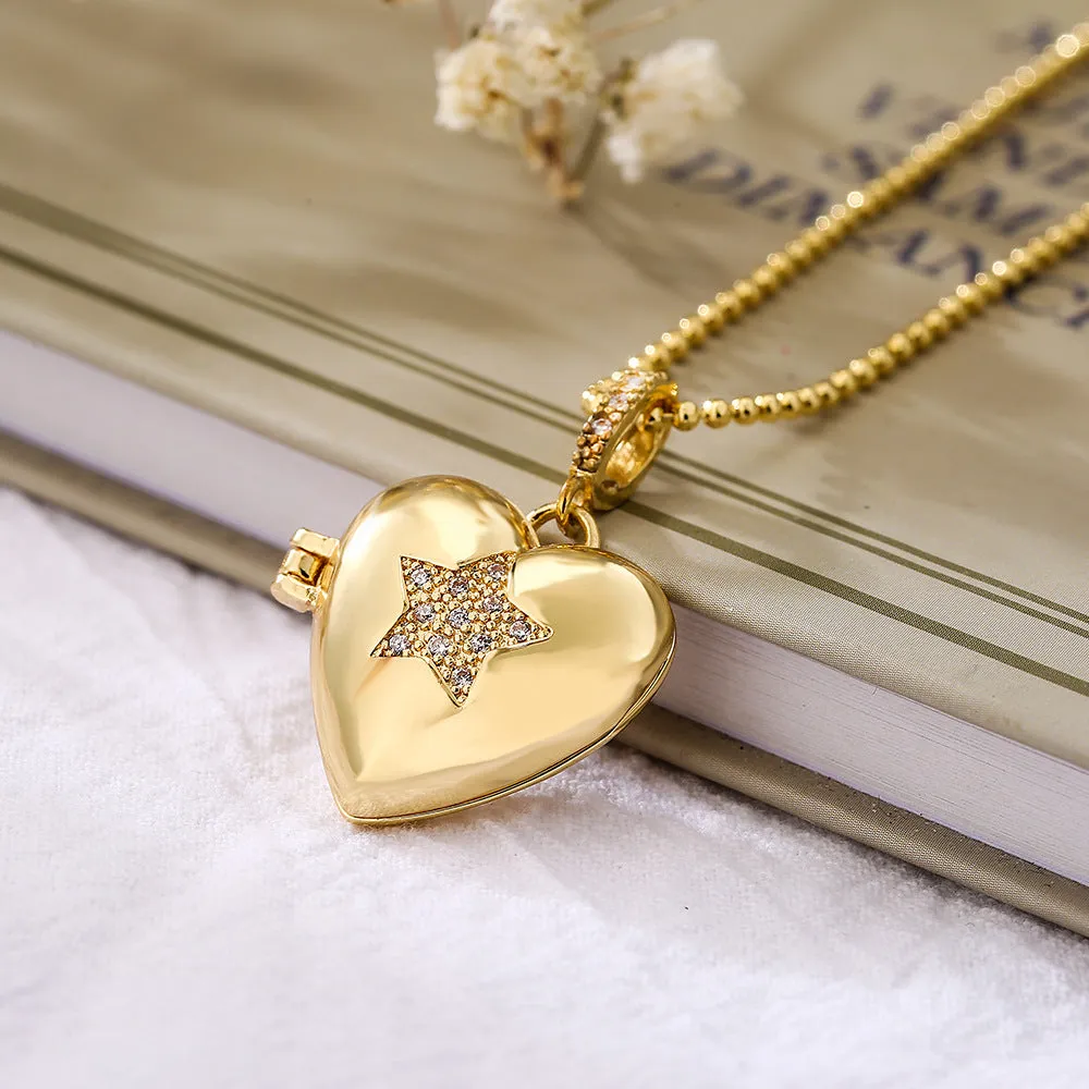 SISSLIA Fashion Luxury Choker 18K Gold Heart Crystal Necklaces For Women Jewelry Drop Necklaces