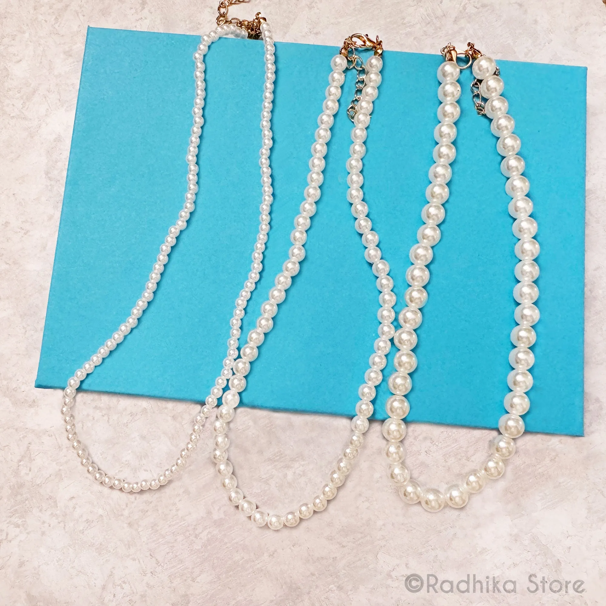 Small  Creamy Pearls -  Deity Necklaces