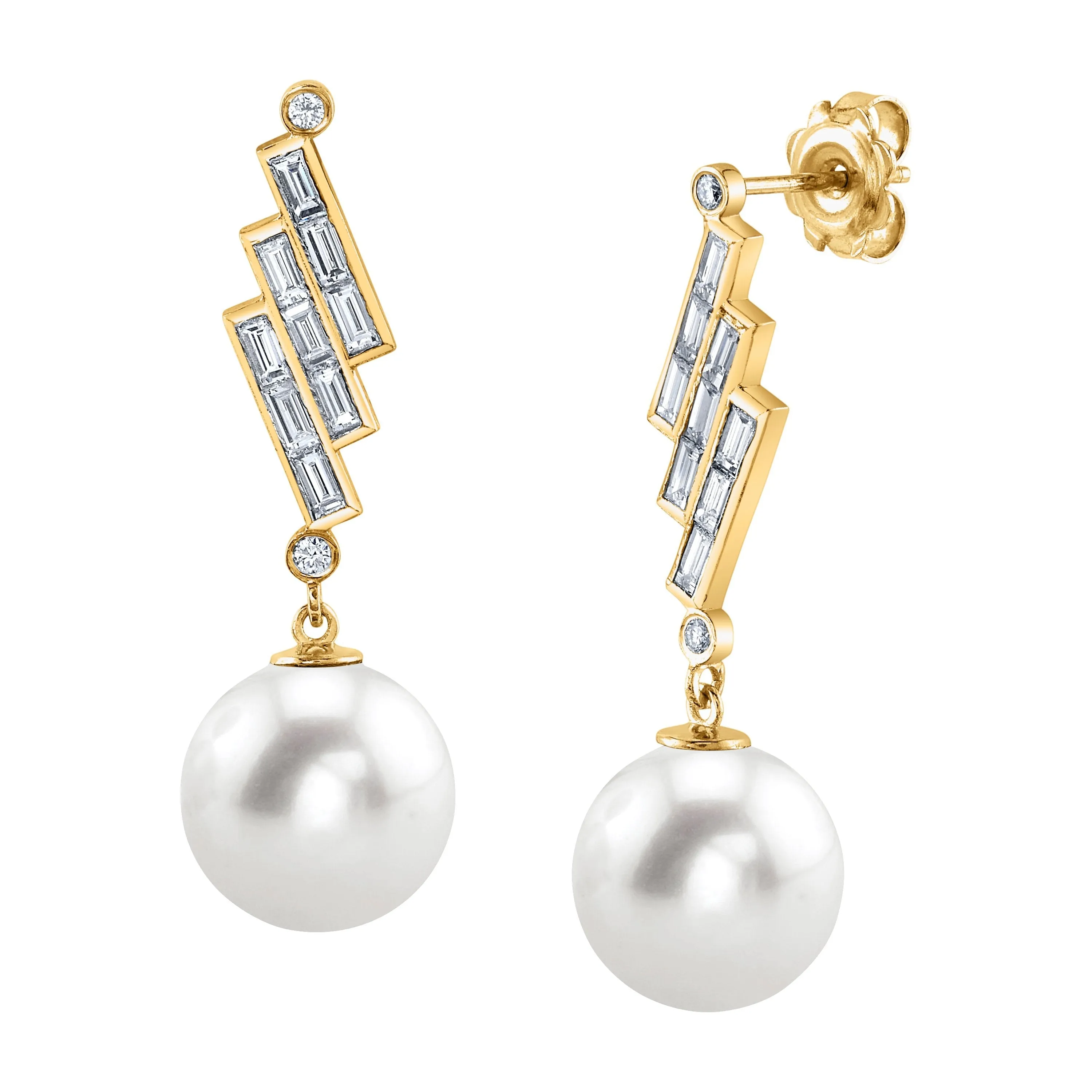 South Sea Pearl & Diamond Bowie Earrings