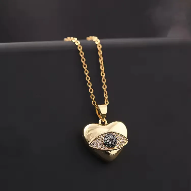 Stainless Steel Gold Color Love Heart Pendant Necklaces For Women Chokers Fashion Festival Party Gift Jewelry