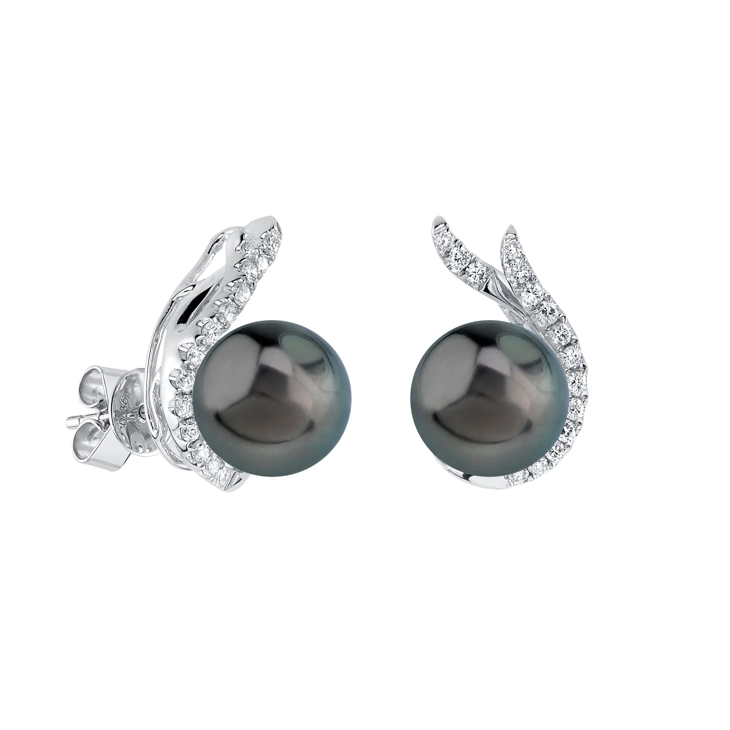 Tahitian South Sea Pearls & Diamond Rebecca Earrings